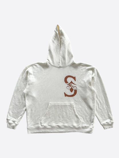 Savonches White & Brown S Logo Hoodie