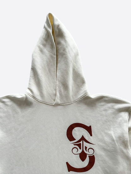 Savonches White & Brown S Logo Hoodie