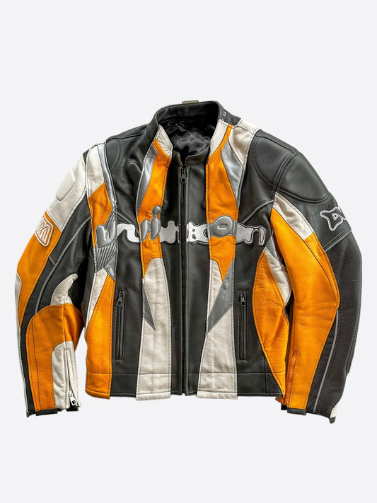 Louis Vuitton Black & Orange Reconstructed Biker Jacket