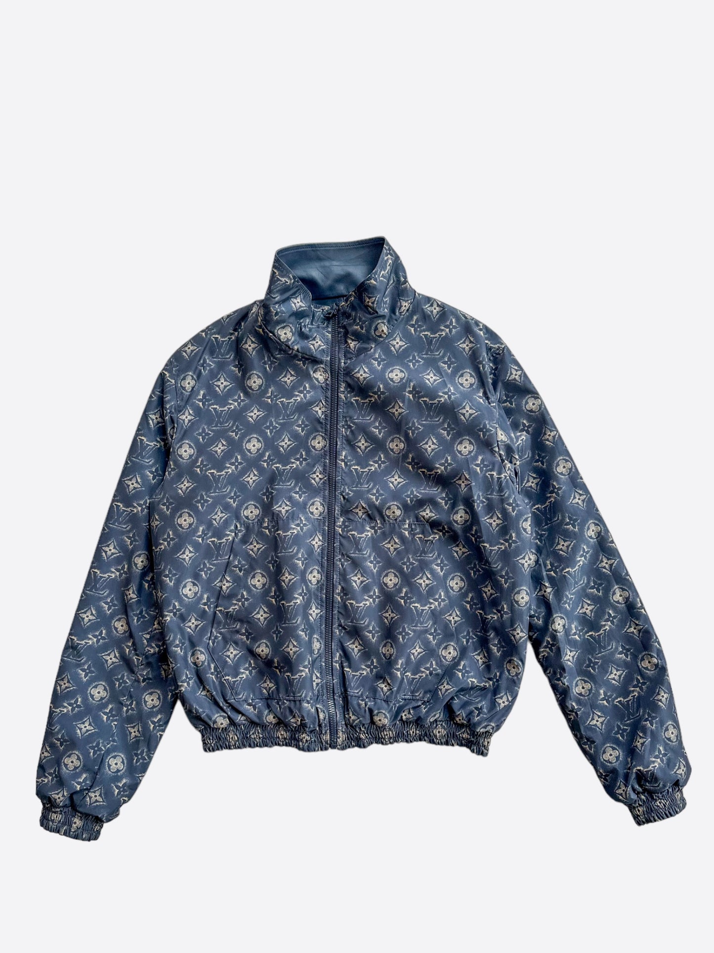 Louis Vuitton Navy & Tan Monogram Reversible Leather Jacket