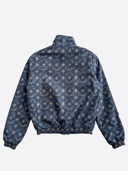 Louis Vuitton Navy & Tan Monogram Reversible Leather Jacket