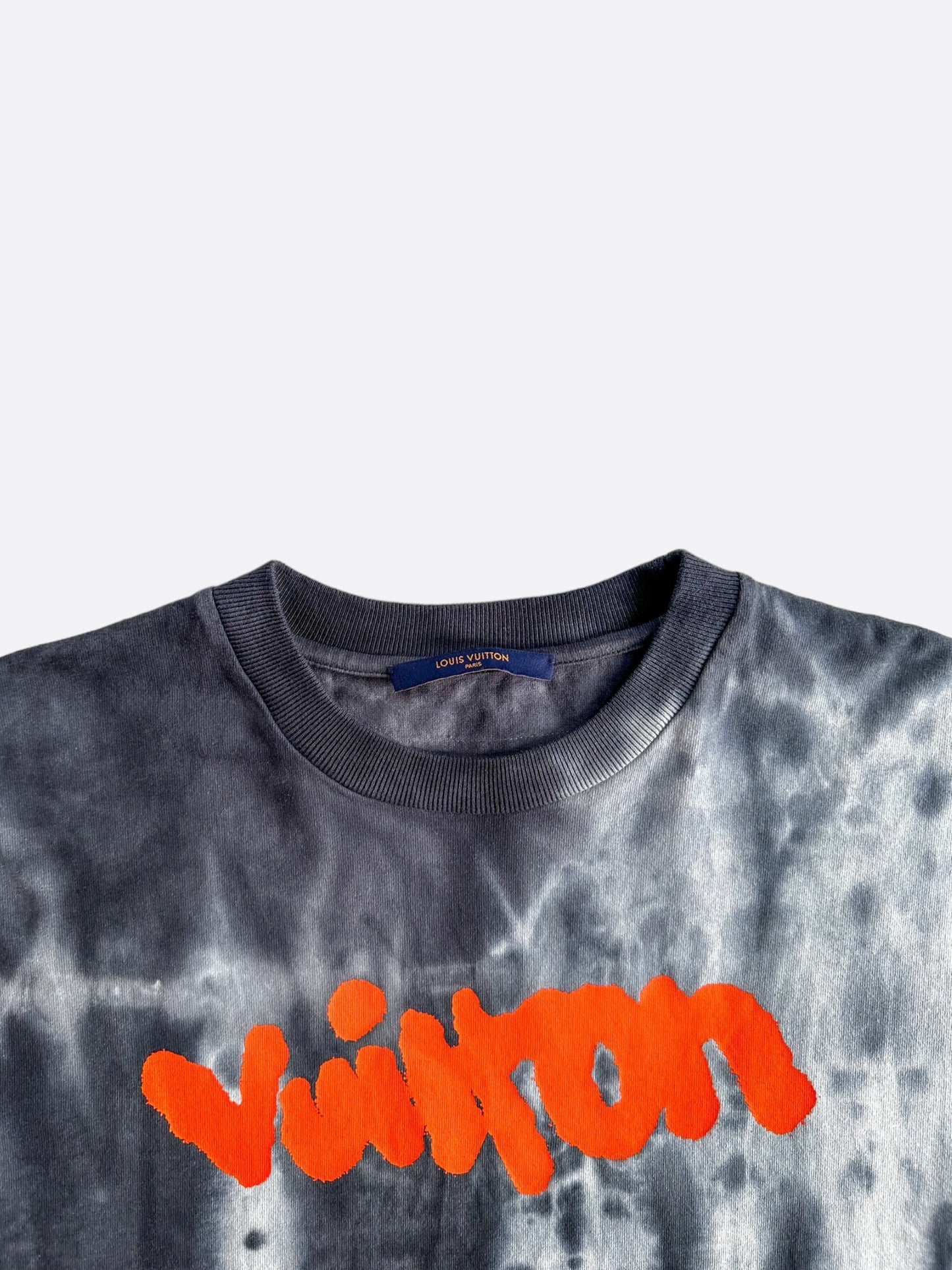 Louis Vuitton Grey Tie-Dye Graffiti Logo T-Shirt