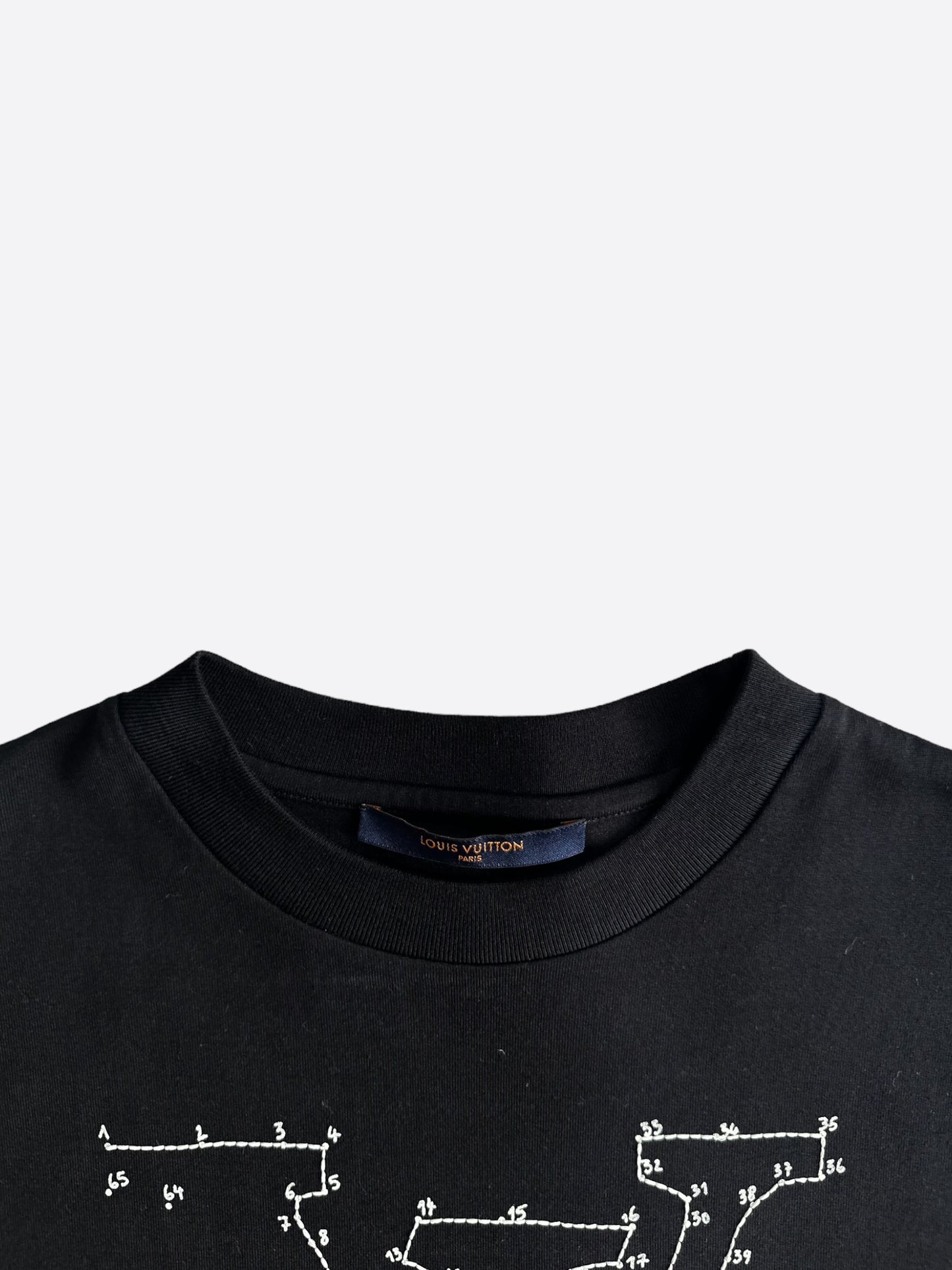 Louis Vuitton Black & White LV Stitch Logo T-Shirt