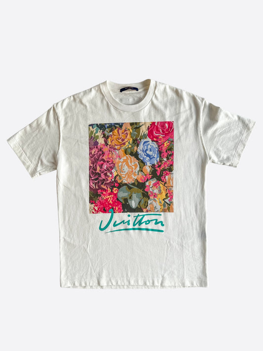 Louis Vuitton White Flower Tapestry T-Shirt