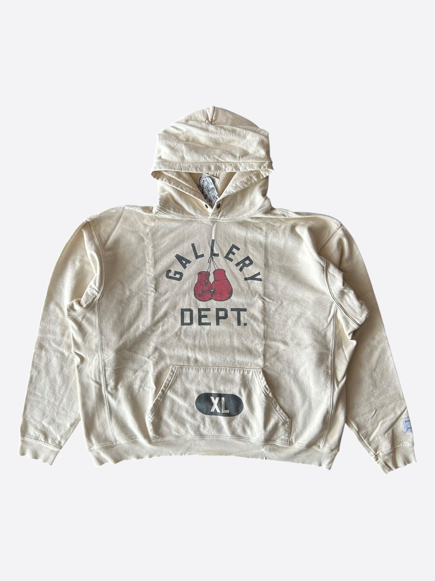 Gallery Dept Cream Boxing Gloves Logo Hoodie
