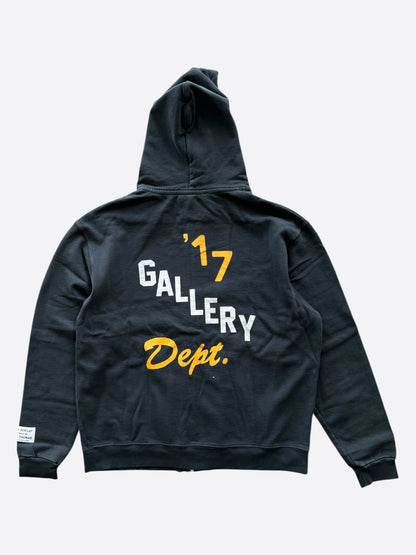 Gallery Dept Vintage Black Boxing Logo Zip Up Hoodie