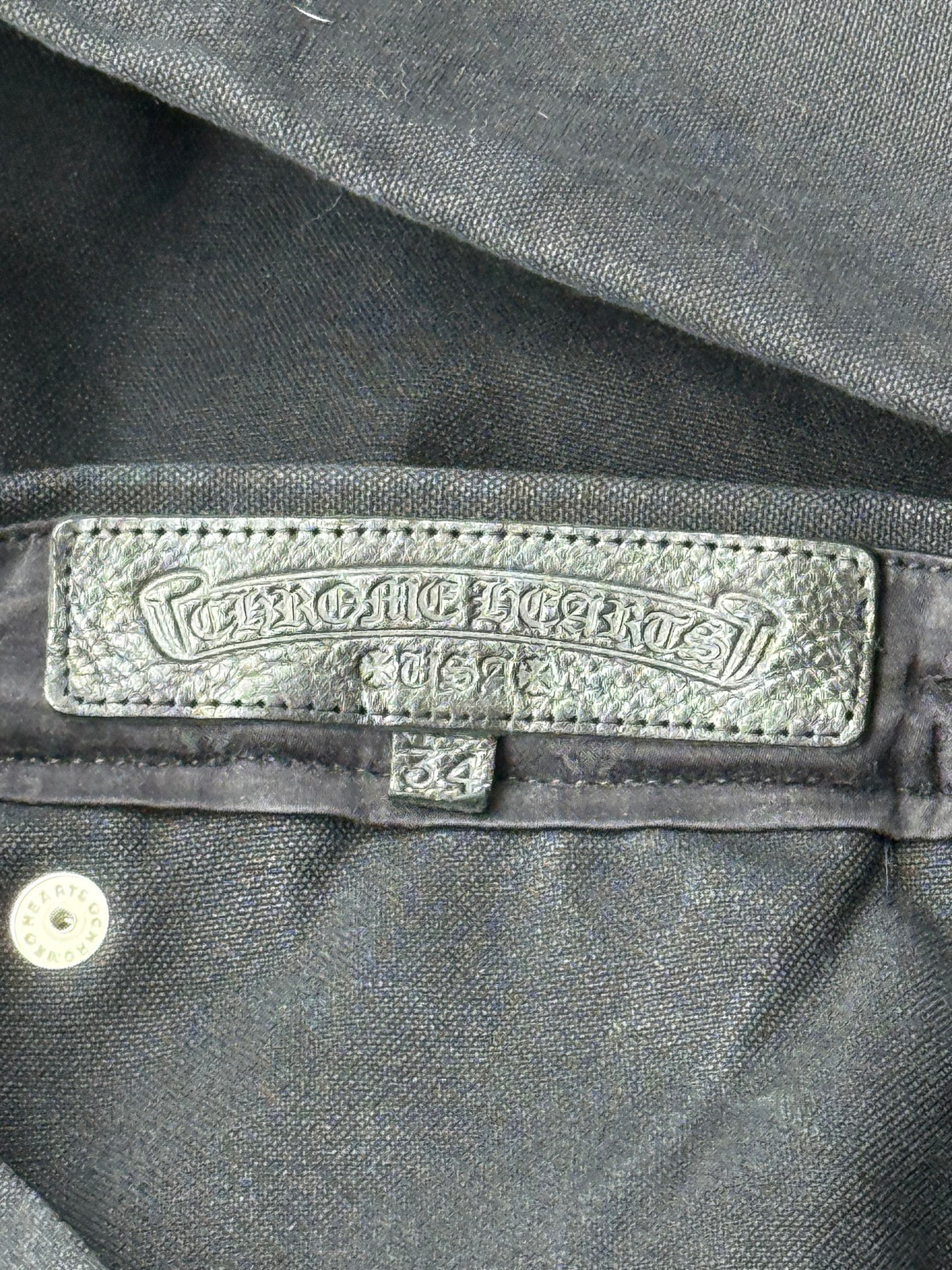Chrome Hearts Black Cross Patch Carpenter Pants