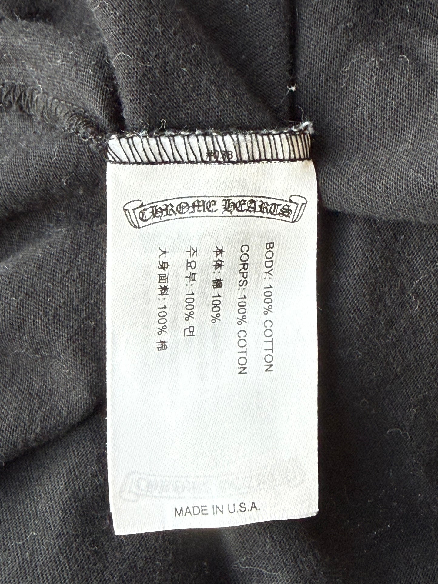 Chrome Hearts Black & White Neck Logo Longsleeve T-Shirt