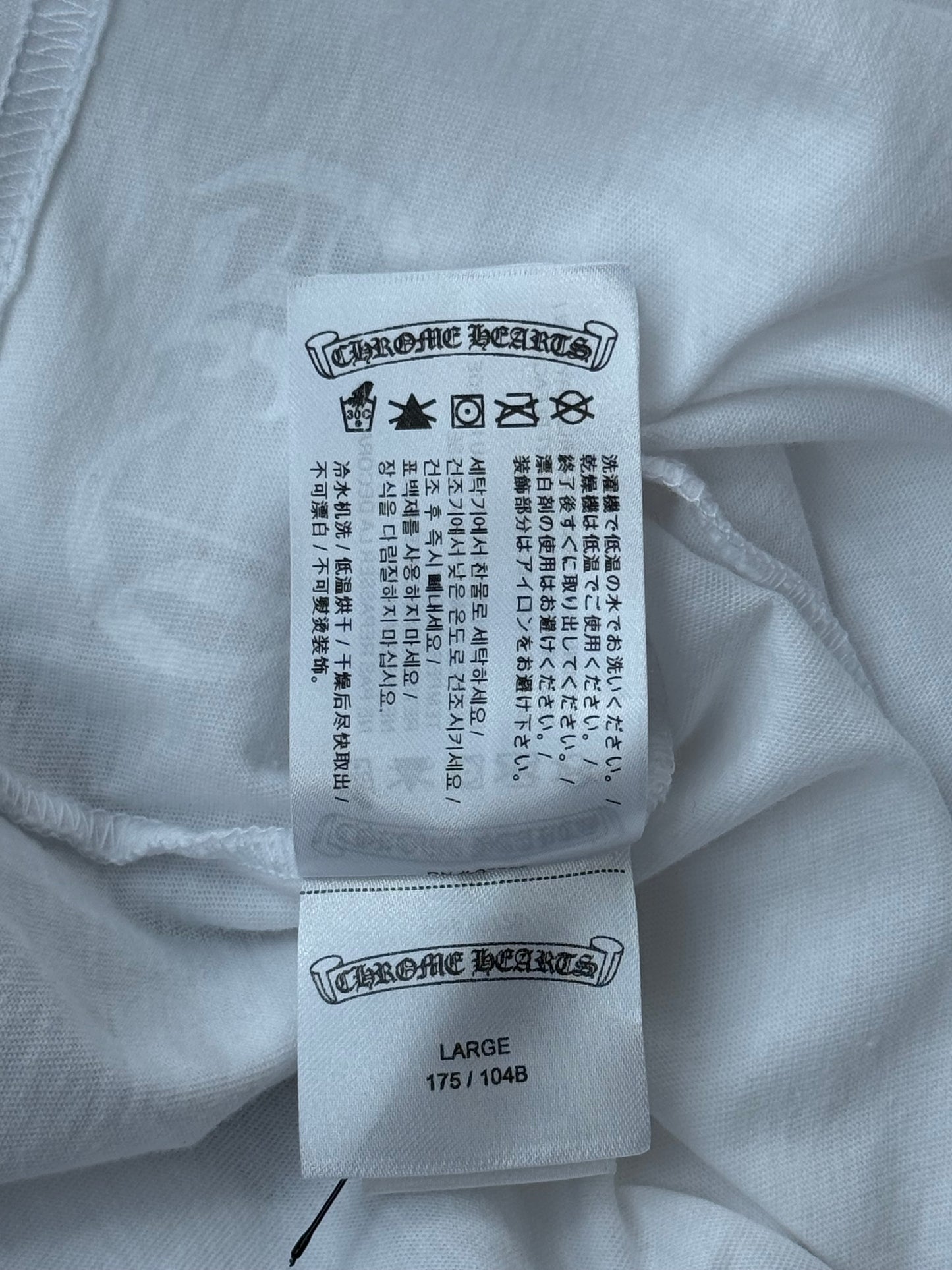 Chrome Hearts White & Black Las Vegas Horseshoe Logo T-Shirt