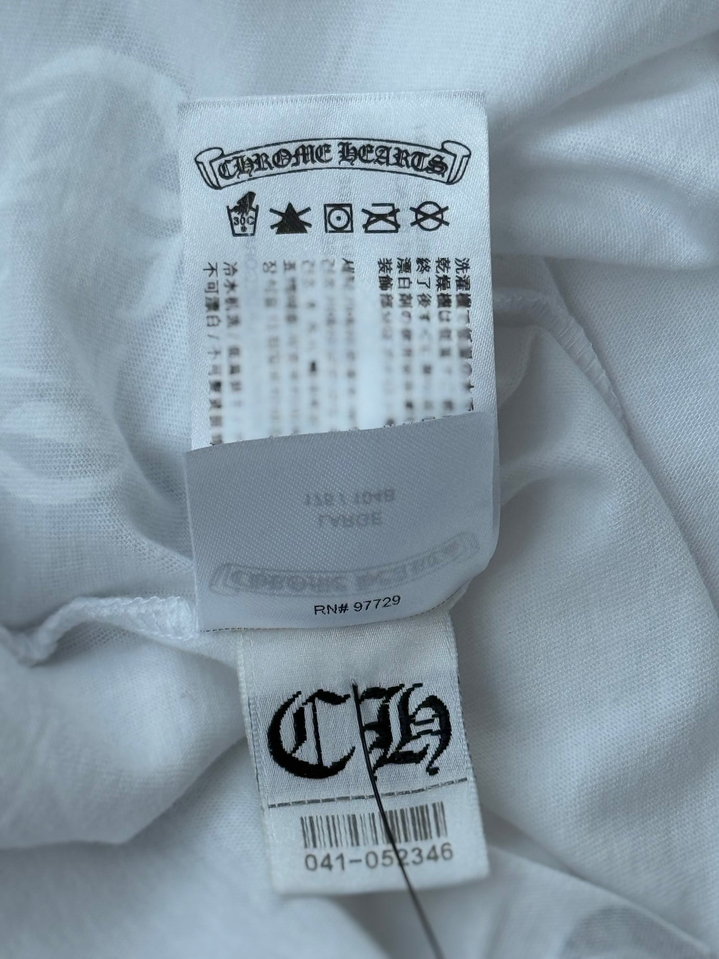 Chrome Hearts White & Black Las Vegas Horseshoe Logo T-Shirt