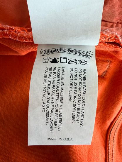 Chrome Hearts Orange & Black Cross Patch Flared Jeans