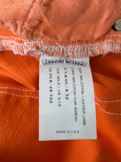 Chrome Hearts Orange & Black Cross Patch Jeans