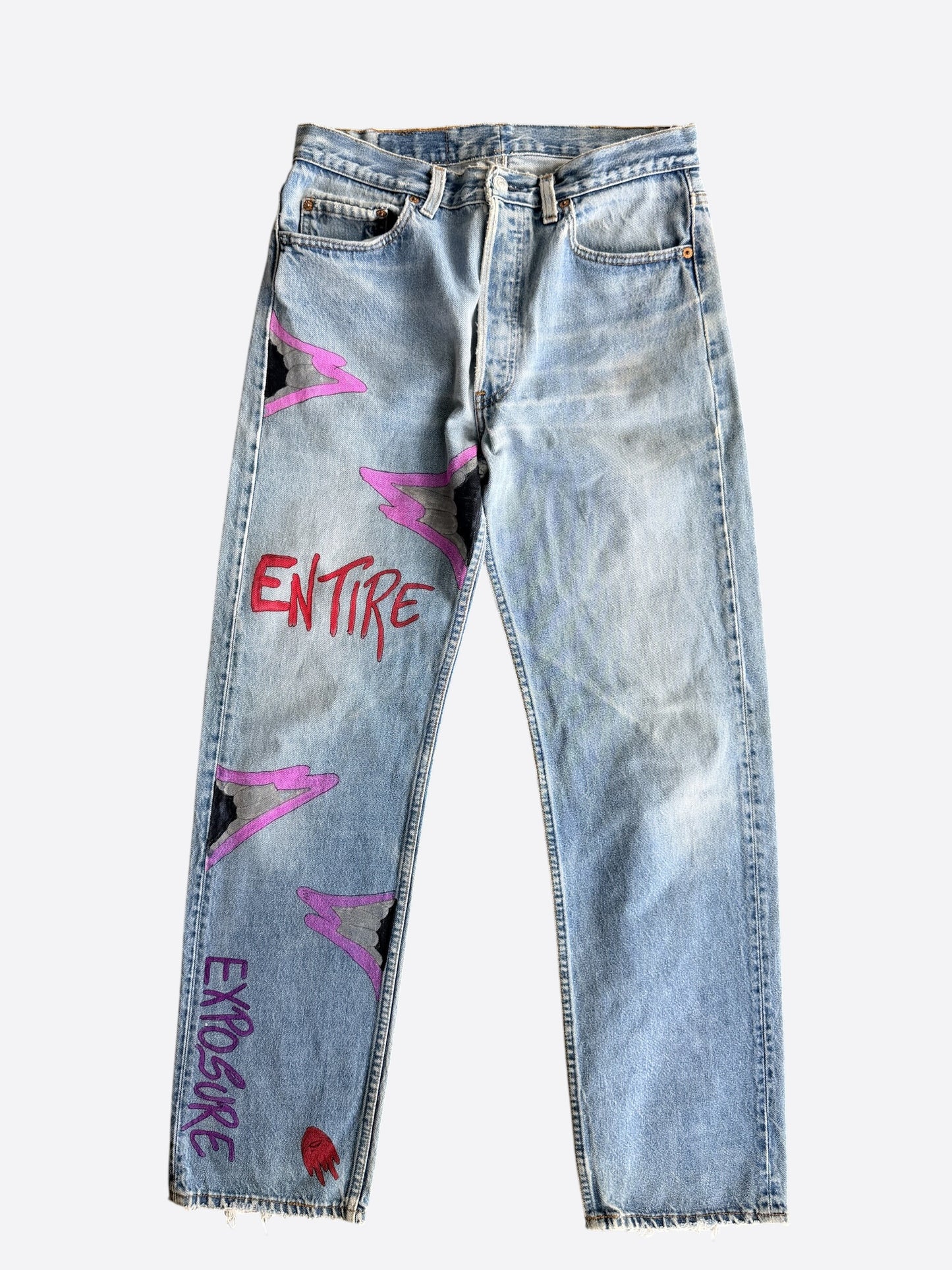 Matty Boy Blue & Multicolor Hand Painted Jeans