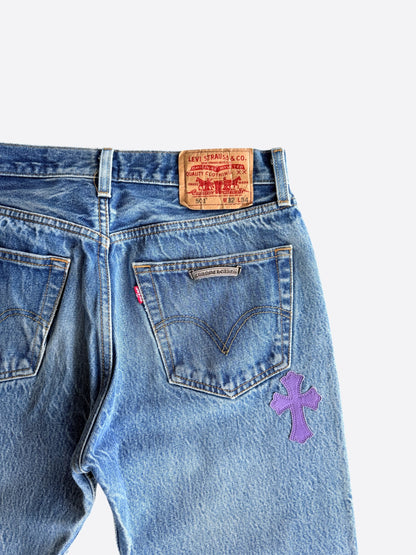 Chrome Hearts Levis Blue & Multicolor Cross Patch Jeans