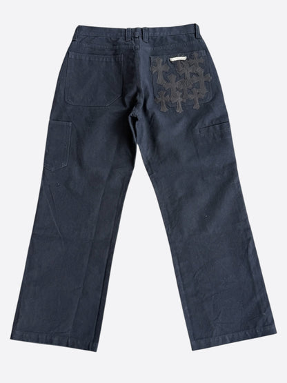 Chrome Hearts Black Cross Patch Carpenter Pants