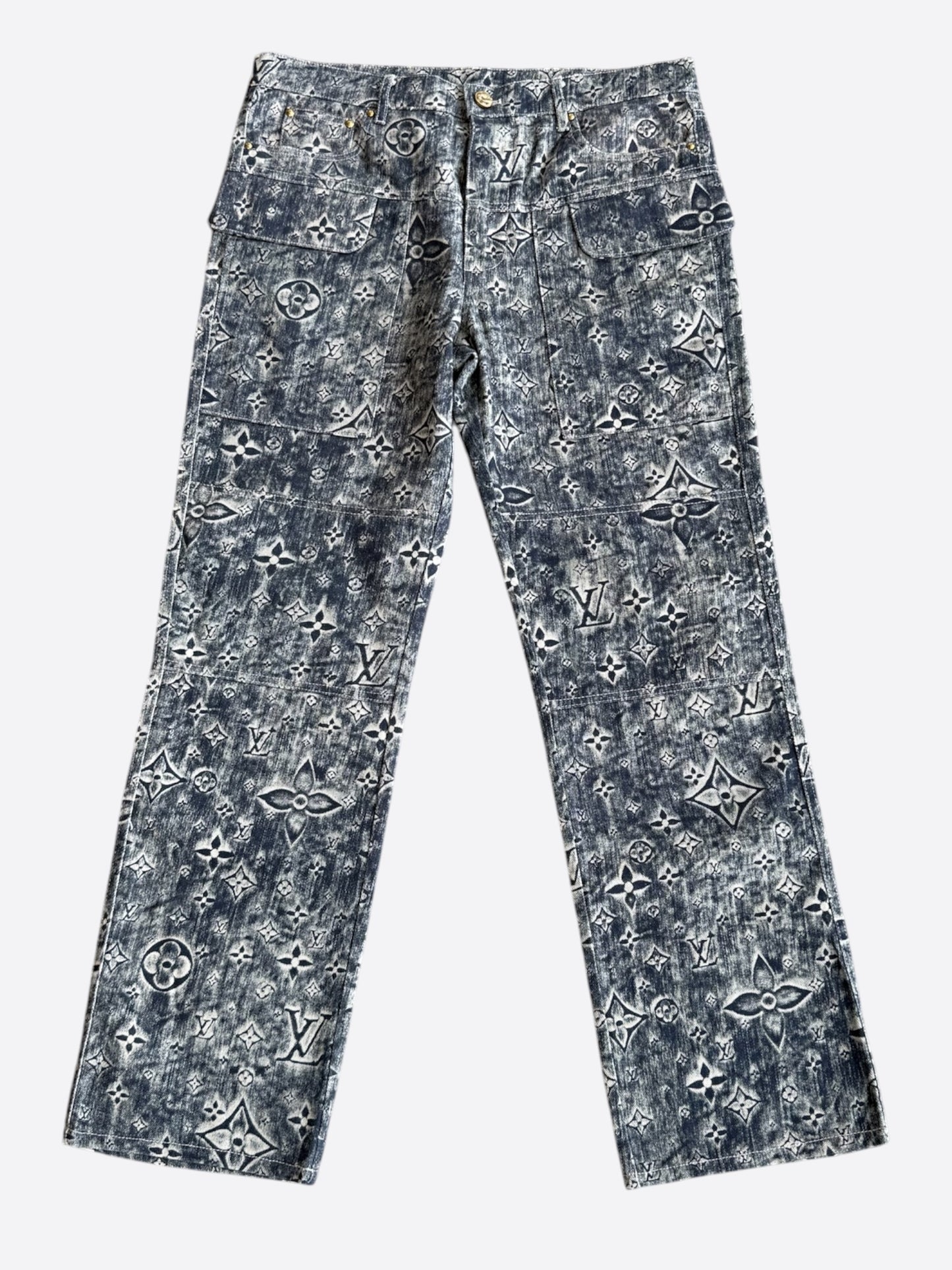 Louis Vuitton Dark Blue Star Monogram Cargo Pants