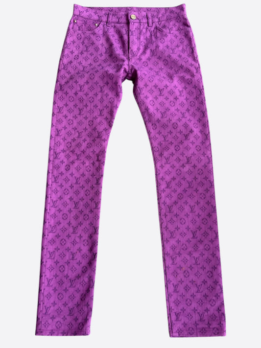 Louis Vuitton Purple Monogram Slim Jeans