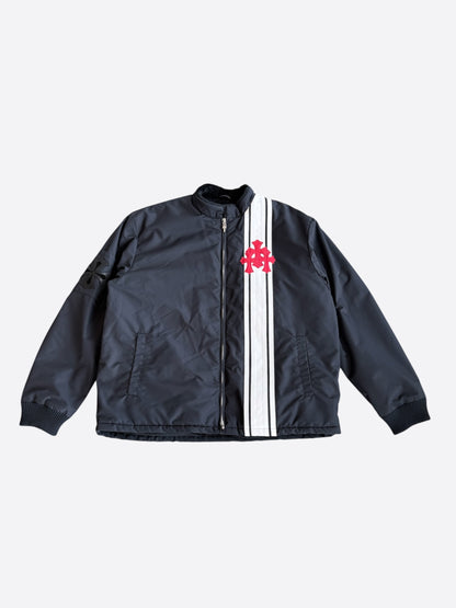 Chrome Hearts Black & White Striped Triple Cross Racing Jacket