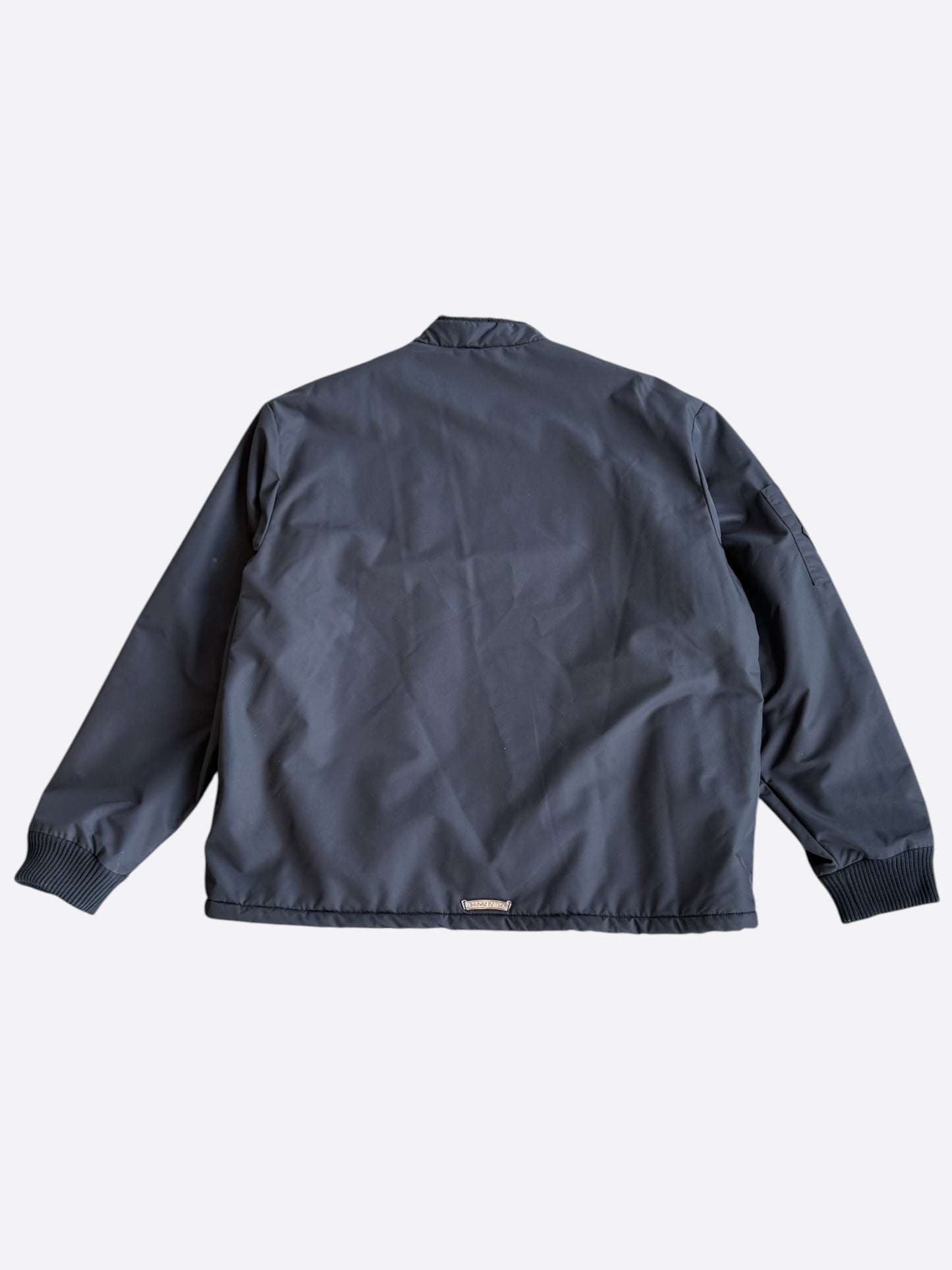 Chrome Hearts Black & White Striped Triple Cross Racing Jacket