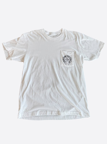 Chrome Hearts White & Black Las Vegas Horseshoe Logo T-Shirt