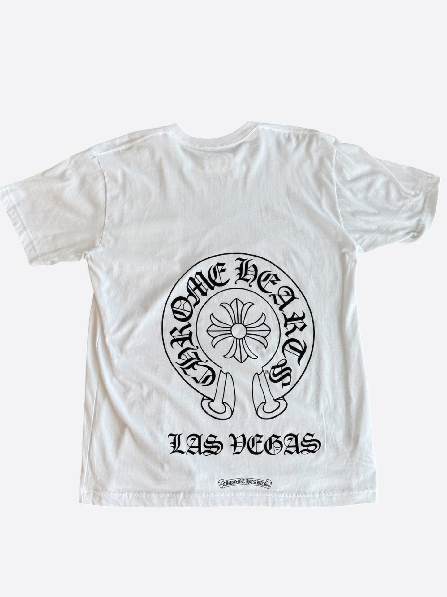 Chrome Hearts White & Black Las Vegas Horseshoe Logo T-Shirt