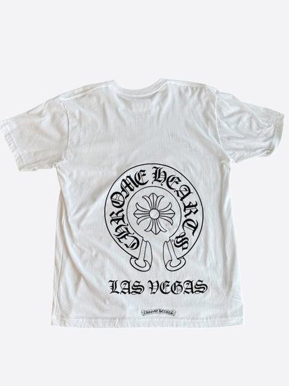 Chrome Hearts White & Black Las Vegas Horseshoe Logo T-Shirt