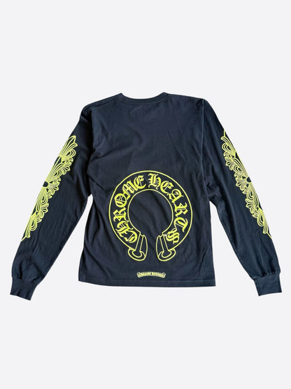 Chrome Hearts Black & Yellow Horseshoe Longsleeve T-Shirt