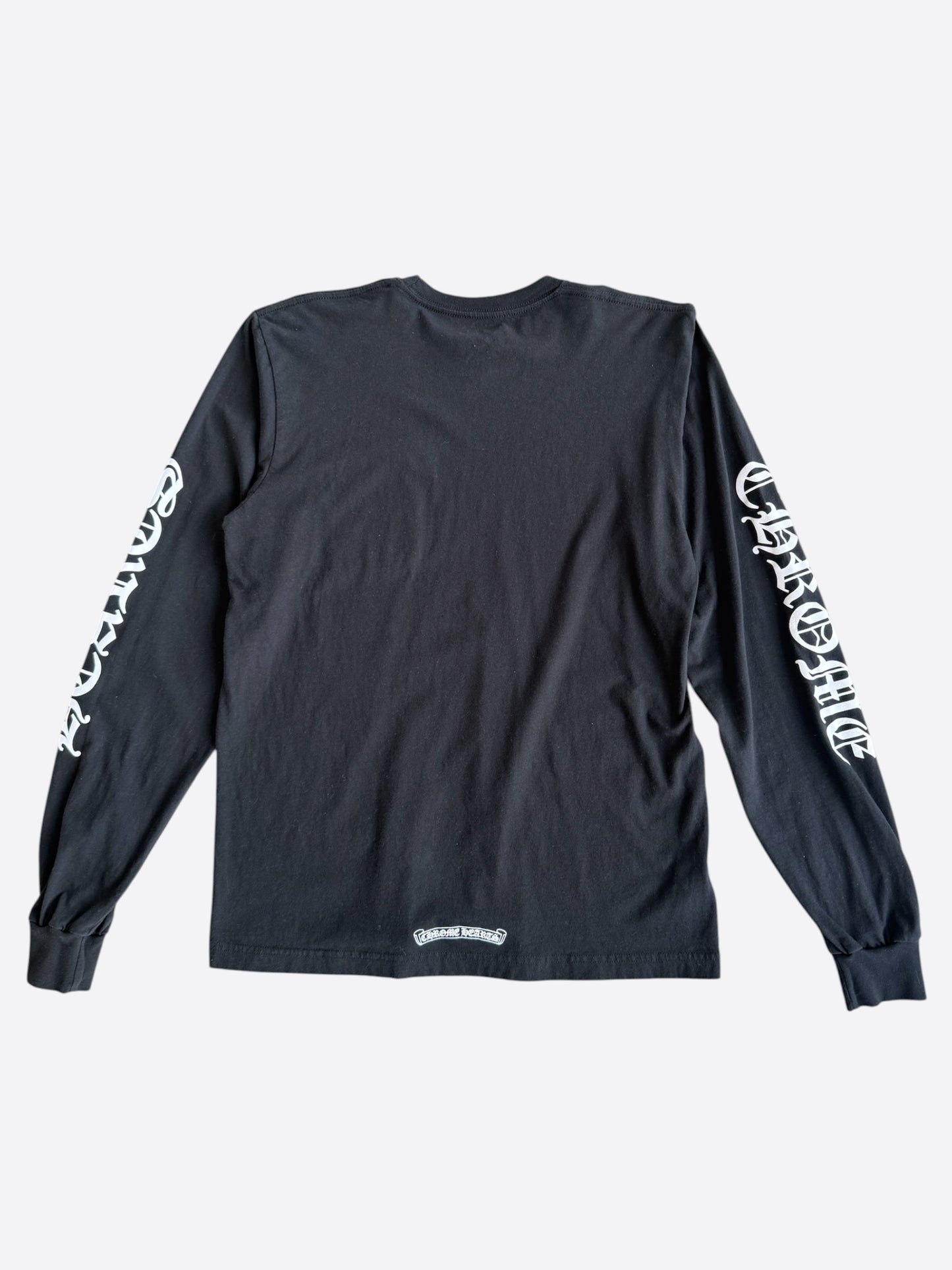 Chrome Hearts Black & White Neck Logo Longsleeve T-Shirt