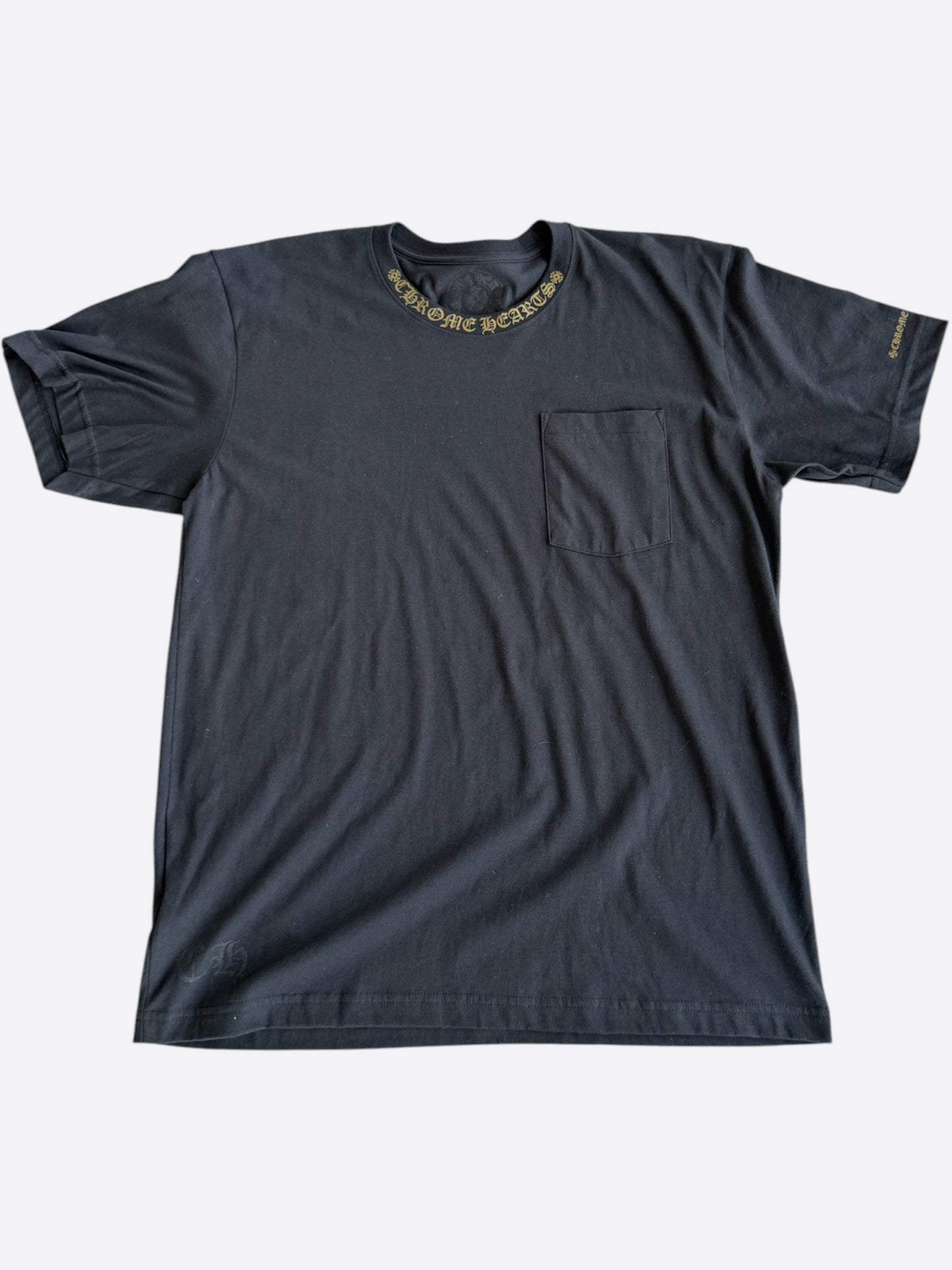 Chrome Hearts Black & Olive Neck Logo T-Shirt