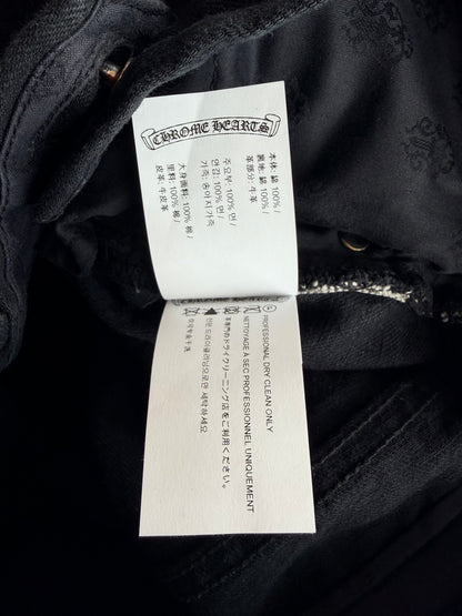Chrome Hearts Black, Green & Cheetah Cross Patch Jeans