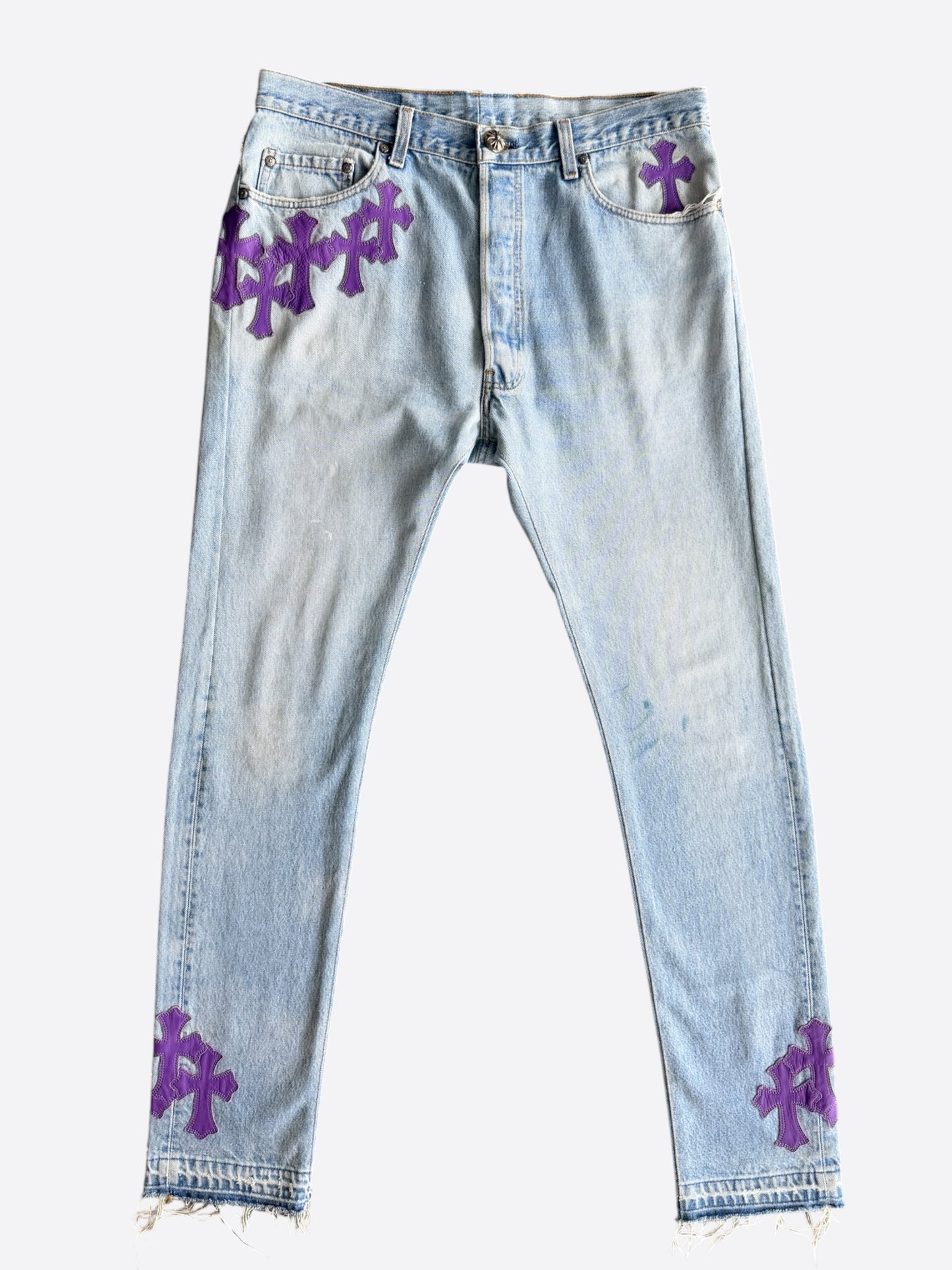 Chrome Hearts Levis Blue & Purple Cross Patch Jeans