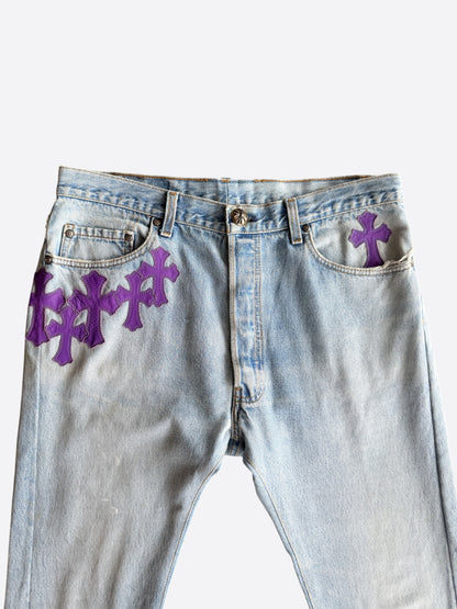 Chrome Hearts Levis Blue & Purple Cross Patch Jeans