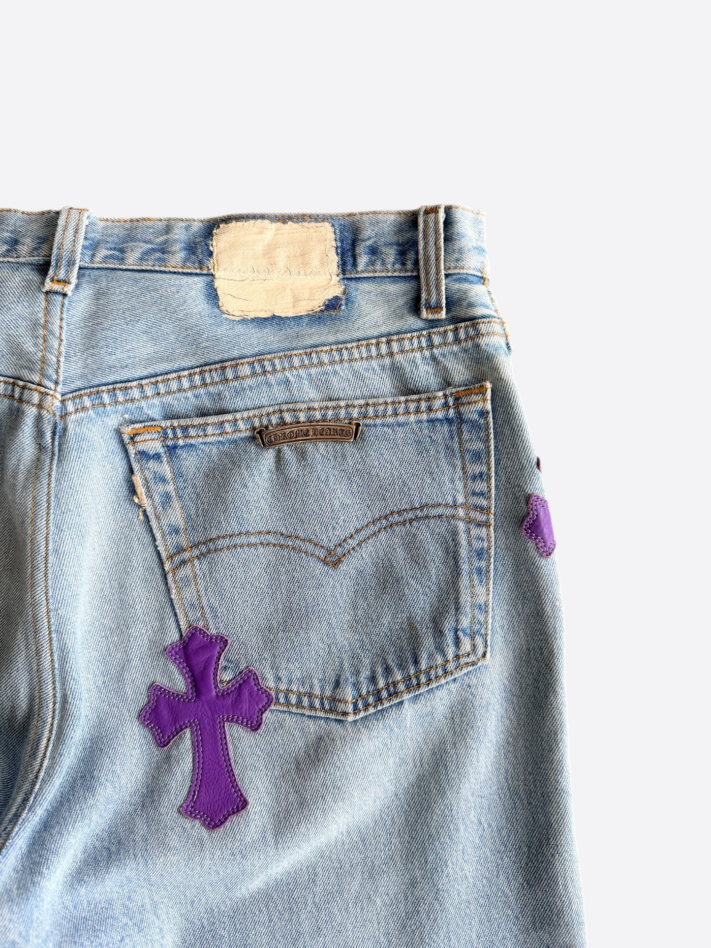 Chrome Hearts Levis Blue & Purple Cross Patch Jeans