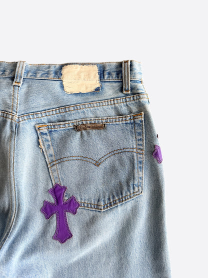 Chrome Hearts Levis Blue & Purple Cross Patch Jeans