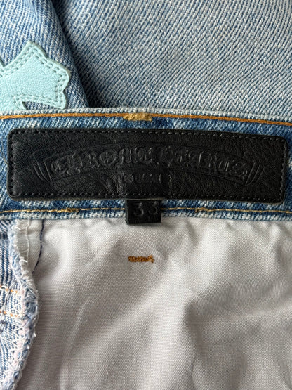 Chrome Hearts Levis Blue & Light Blue Cross Patch Jeans
