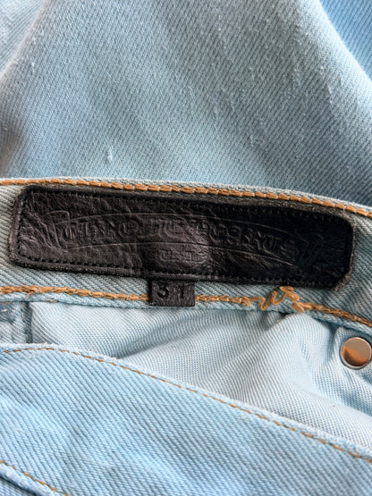 Chrome Hearts Drake Levis Blue Cross Patch Jeans