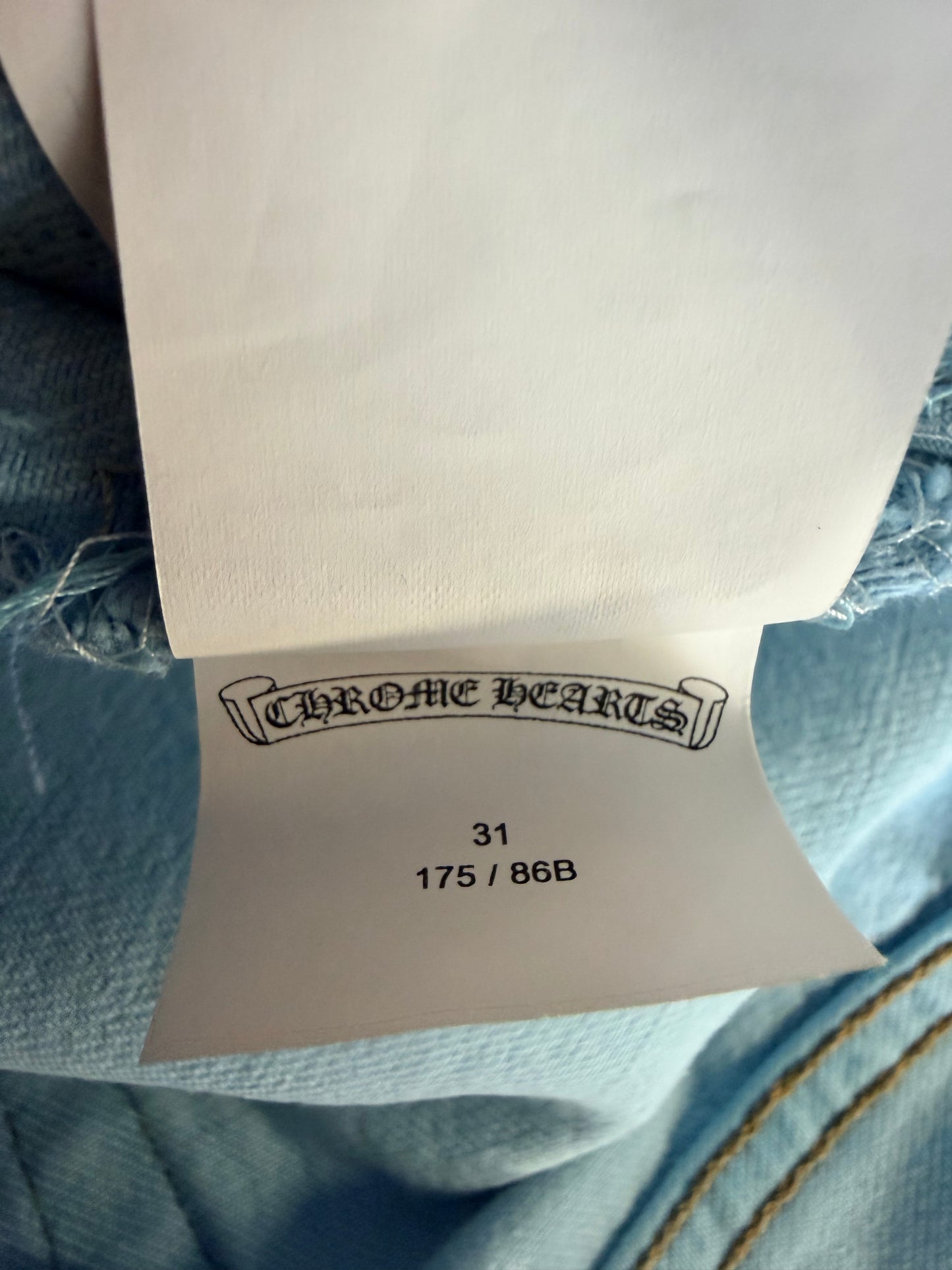 Chrome Hearts Drake Levis Blue Cross Patch Jeans