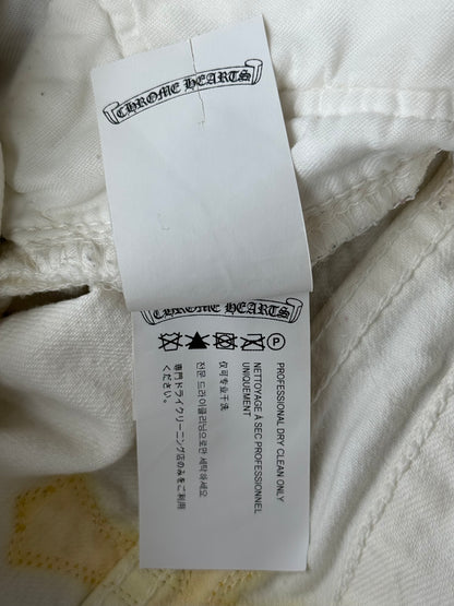 Chrome Hearts Levis White & Yellow Cross Patch Jeans