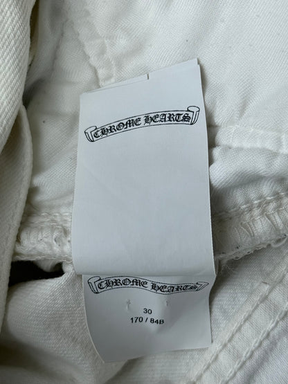 Chrome Hearts Levis White & Yellow Cross Patch Jeans