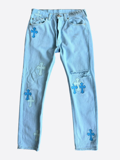 Chrome Hearts Drake Levis Blue Cross Patch Jeans
