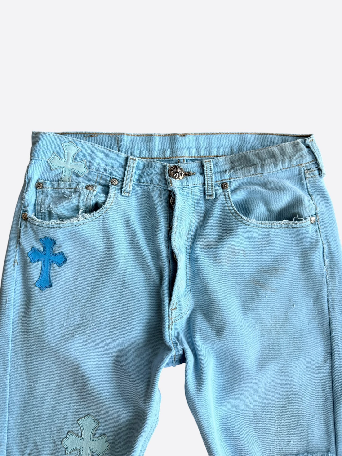 Chrome Hearts Drake Levis Blue Cross Patch Jeans