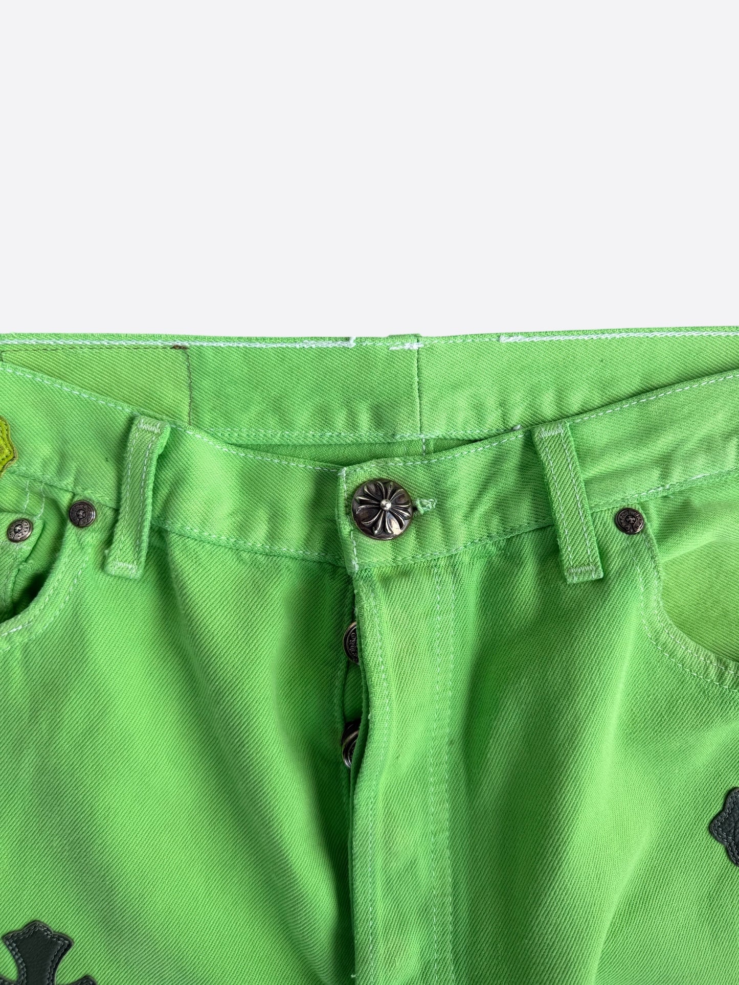 Chrome Hearts Levis Green & Black Cross Patch Jeans