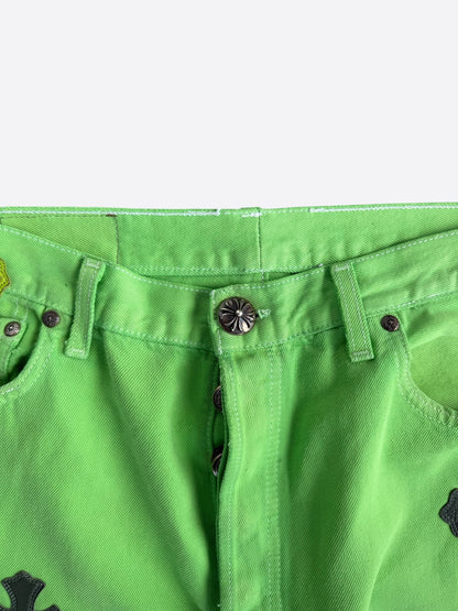 Chrome Hearts Levis Green & Black Cross Patch Jeans