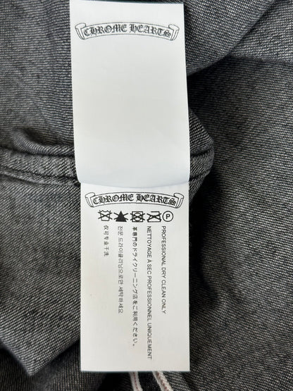 Chrome Hearts Grey & White Cross Patch Denim Shirt