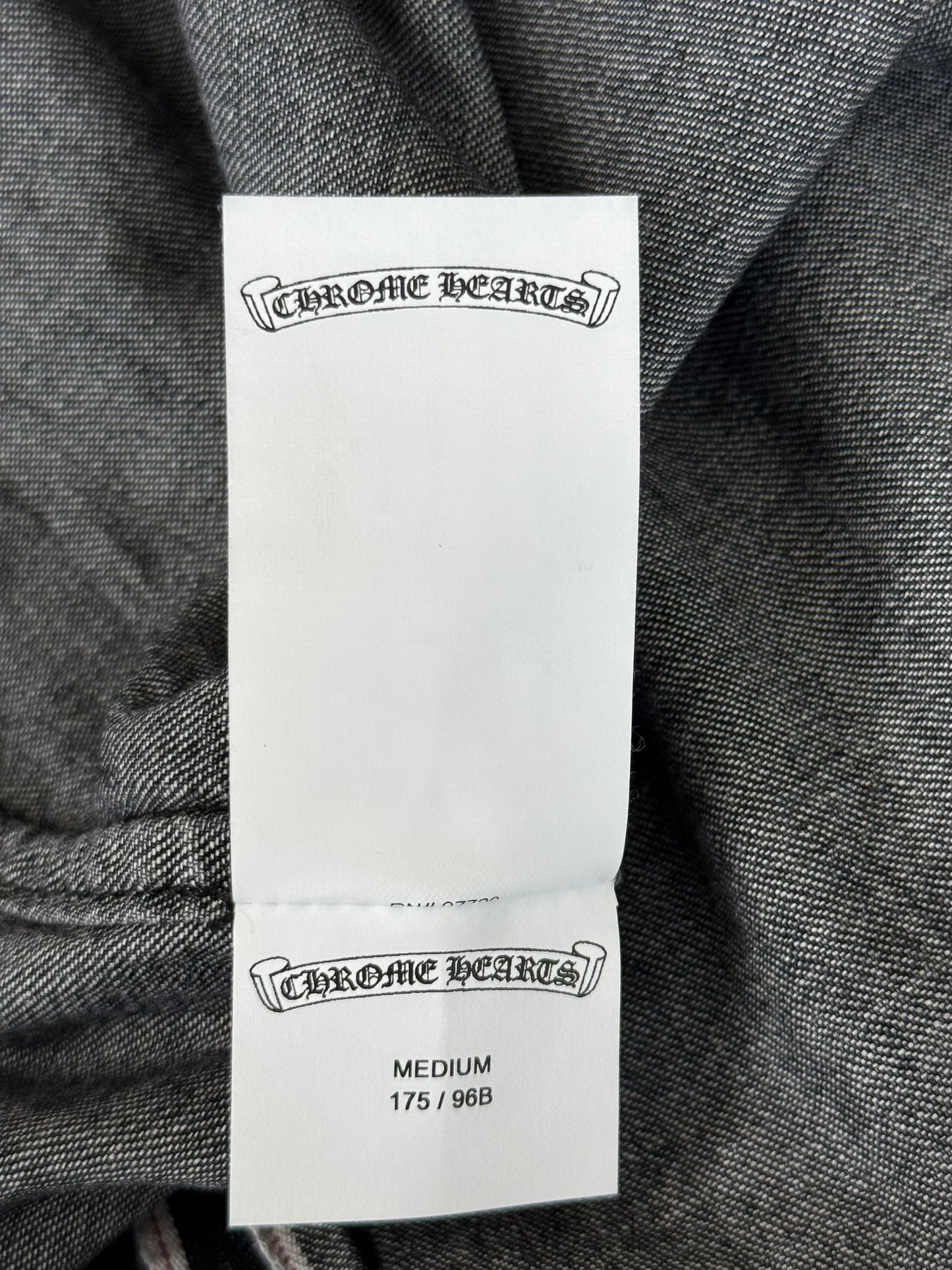 Chrome Hearts Grey & White Cross Patch Denim Shirt