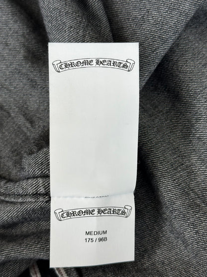 Chrome Hearts Grey & White Cross Patch Denim Shirt