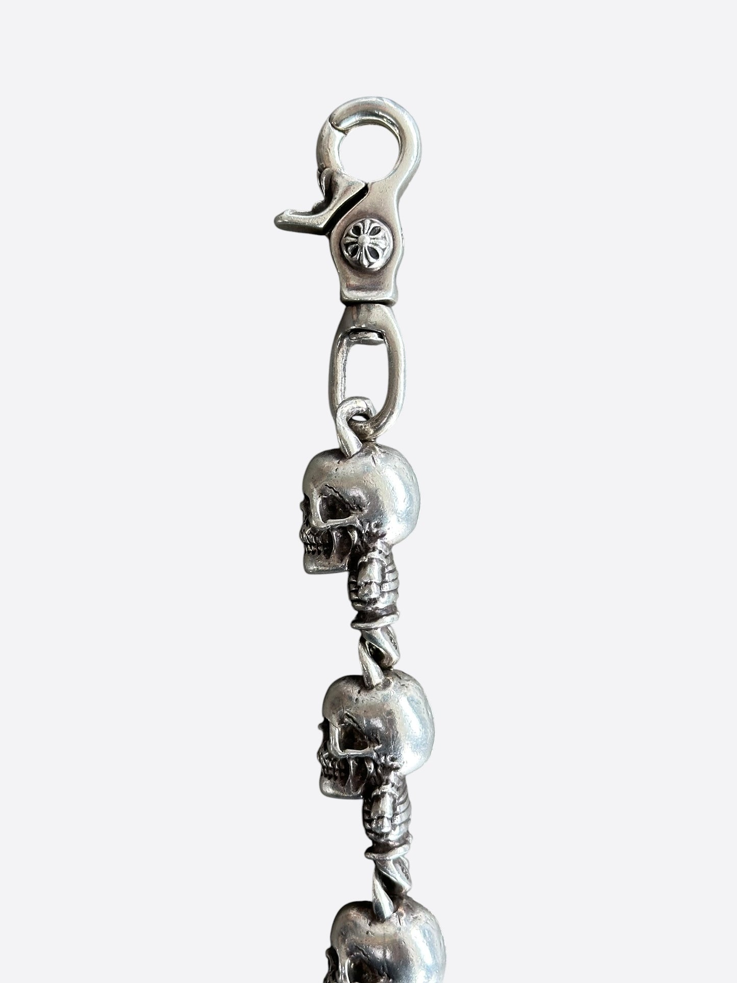 Chrome Hearts Silver Foti Skull Wallet Chain