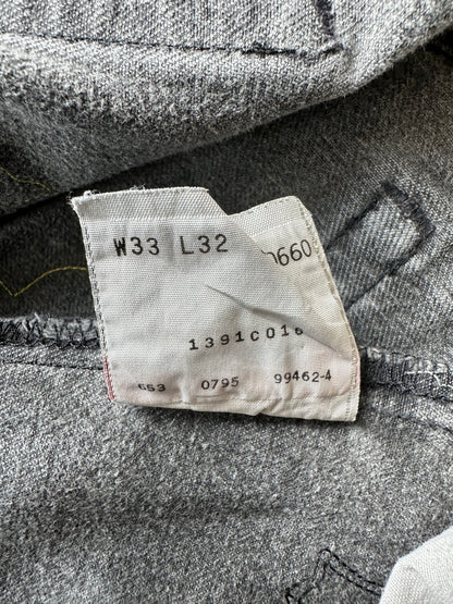 Chrome Hearts Levis Grey, Yellow & Pink London Patch Jeans
