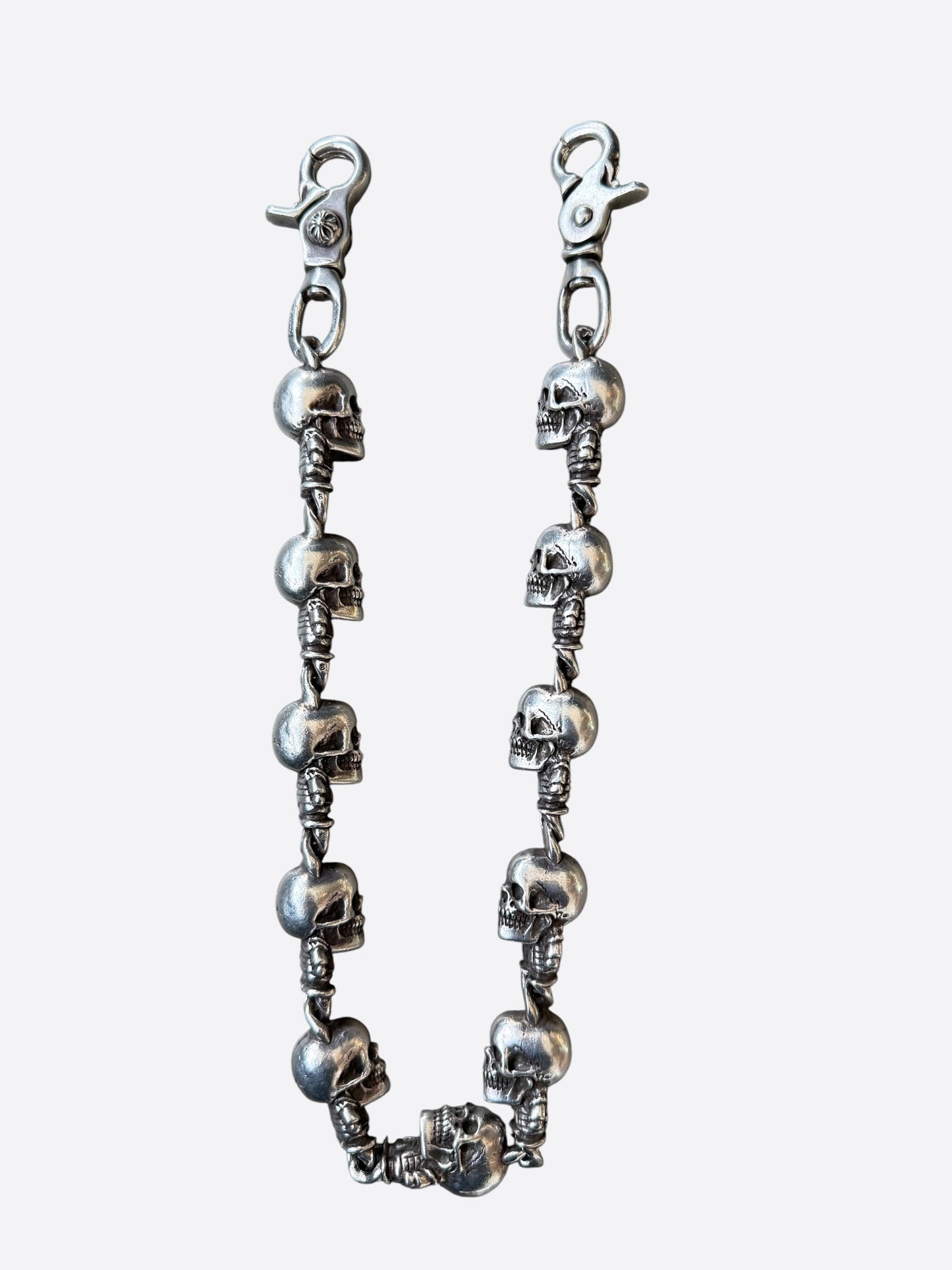 Chrome Hearts Silver Foti Skull Wallet Chain
