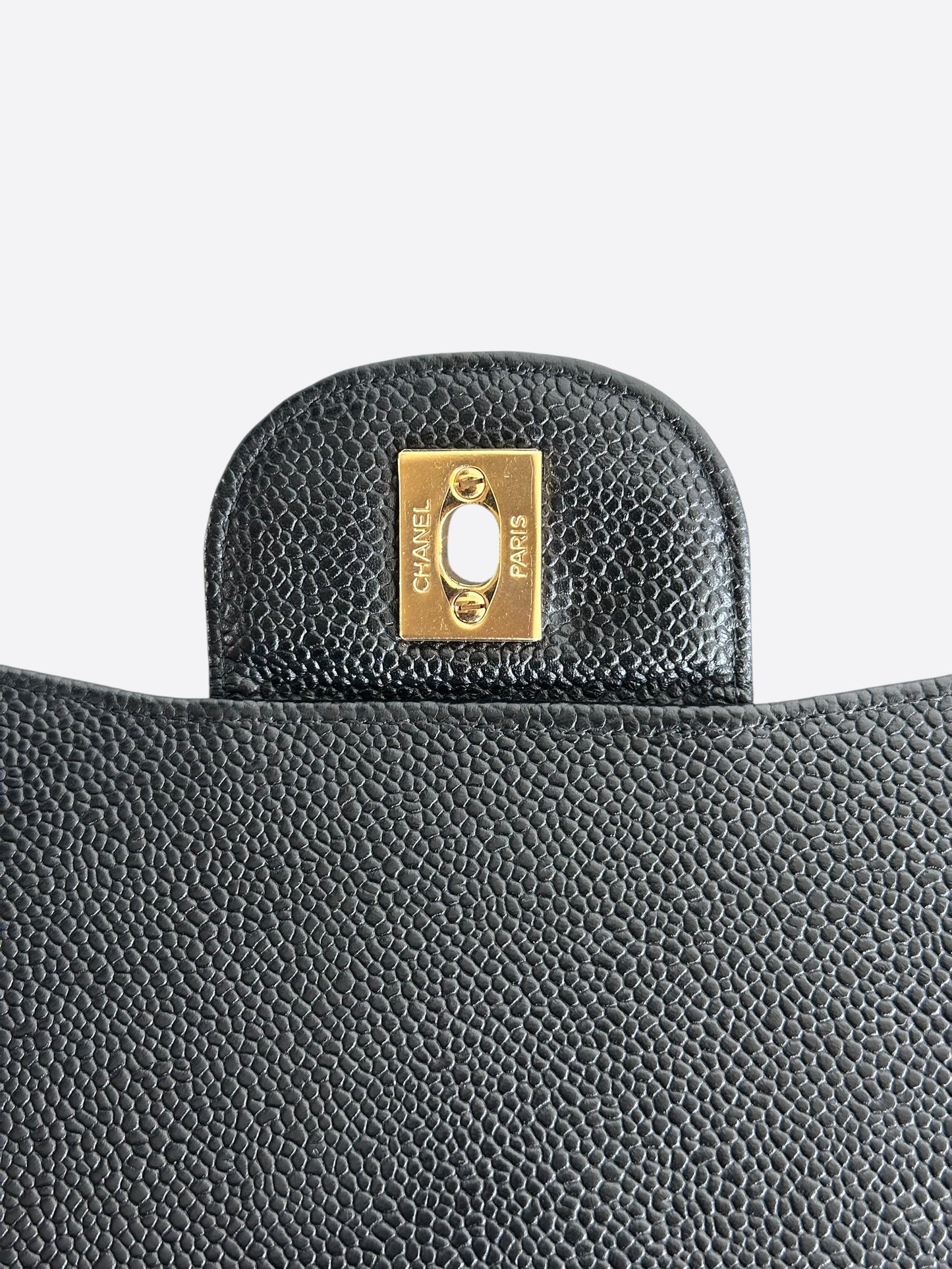 Chanel Black Caviar Quilted Jumbo Flap Bag